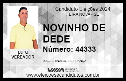 Candidato NOVINHO DE DEDE 2024 - FEIRA NOVA - Eleições