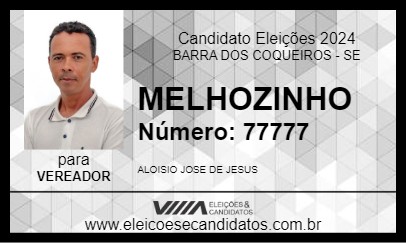 Candidato MELHOZINHO 2024 - BARRA DOS COQUEIROS - Eleições