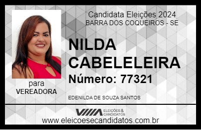 Candidato NILDA CABELEIREIRA 2024 - BARRA DOS COQUEIROS - Eleições