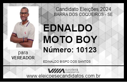 Candidato EDNALDO MOTO BOY 2024 - BARRA DOS COQUEIROS - Eleições