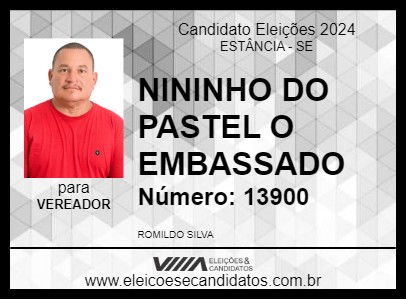 Candidato NININHO DO PASTEL O EMBASSADO 2024 - ESTÂNCIA - Eleições