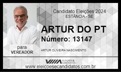 Candidato ARTUR DO PT 2024 - ESTÂNCIA - Eleições