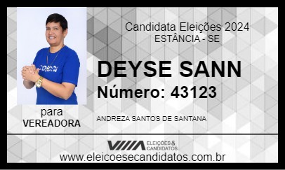 Candidato DEYSE SANN 2024 - ESTÂNCIA - Eleições