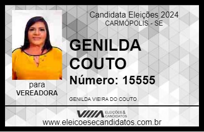 Candidato GENILDA COUTO 2024 - CARMÓPOLIS - Eleições