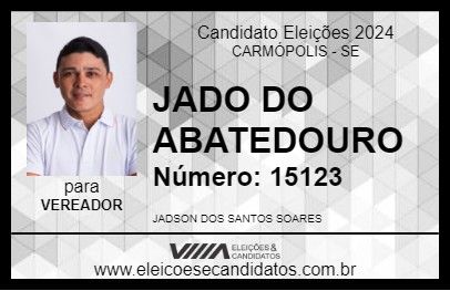 Candidato JADO DO ABATEDOURO 2024 - CARMÓPOLIS - Eleições