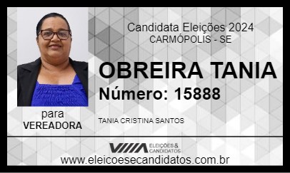 Candidato OBREIRA TANIA 2024 - CARMÓPOLIS - Eleições