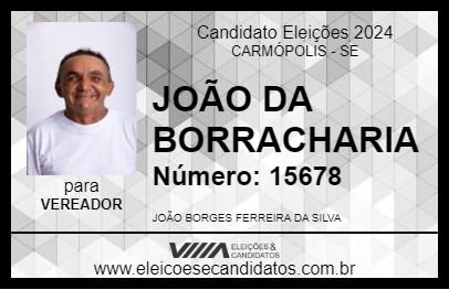 Candidato JOÃO DA BORRACHARIA 2024 - CARMÓPOLIS - Eleições