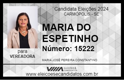 Candidato MARIA DO ESPETINHO 2024 - CARMÓPOLIS - Eleições