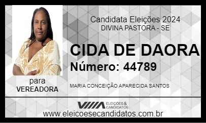 Candidato CIDA DE DAORA 2024 - DIVINA PASTORA - Eleições