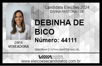 Candidato DEBINHA DE BICO 2024 - DIVINA PASTORA - Eleições