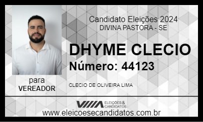 Candidato DHYME CLECIO 2024 - DIVINA PASTORA - Eleições