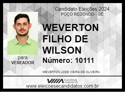 Candidato WEVERTON FILHO DE WILSON 2024 - POÇO REDONDO - Eleições