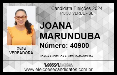 Candidato JOANA MARUNDUBA 2024 - POÇO VERDE - Eleições