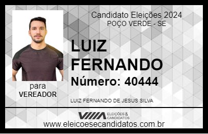 Candidato LUIZ FERNANDO 2024 - POÇO VERDE - Eleições