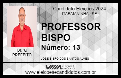 Candidato PROFESSOR BISPO 2024 - ITABAIANINHA - Eleições