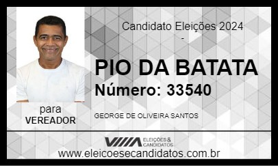 Candidato PIO DA BATATA 2024 - NOSSA SENHORA DO SOCORRO - Eleições