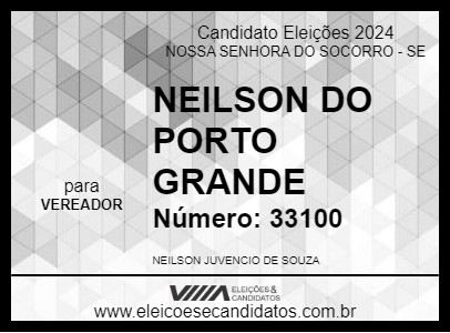 Candidato NEILSON DO PORTO GRANDE 2024 - NOSSA SENHORA DO SOCORRO - Eleições