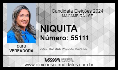 Candidato NIQUITA 2024 - MACAMBIRA - Eleições