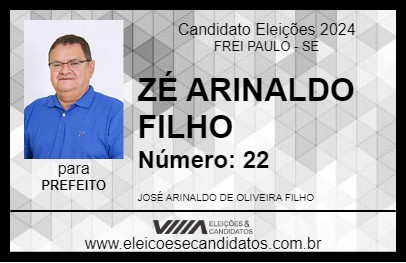 Candidato ZÉ ARINALDO FILHO 2024 - FREI PAULO - Eleições