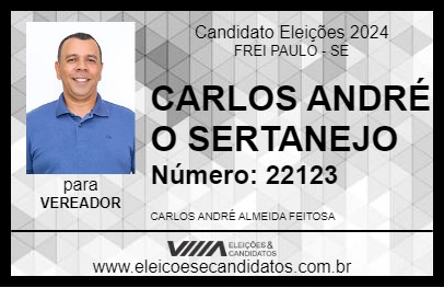 Candidato CARLOS ANDRÉ O SERTANEJO 2024 - FREI PAULO - Eleições