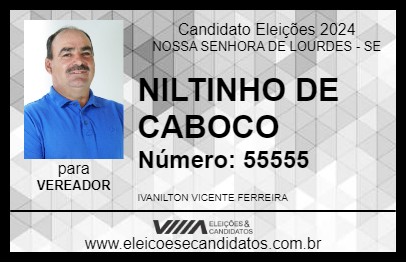 Candidato NILTINHO DE CABOCO 2024 - NOSSA SENHORA DE LOURDES - Eleições