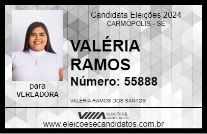 Candidato VALÉRIA RAMOS 2024 - CARMÓPOLIS - Eleições