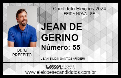 Candidato JEAN DE GERINO 2024 - FEIRA NOVA - Eleições