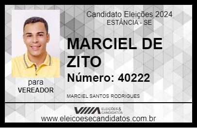 Candidato MARCIEL DE ZITO 2024 - ESTÂNCIA - Eleições