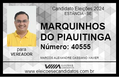 Candidato MARQUINHOS DO PIAUITINGA 2024 - ESTÂNCIA - Eleições