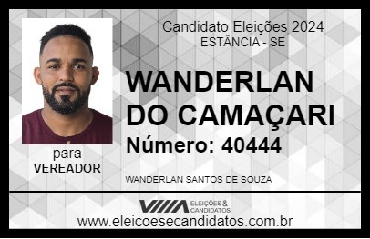 Candidato WANDERLAN DO CAMAÇARI 2024 - ESTÂNCIA - Eleições