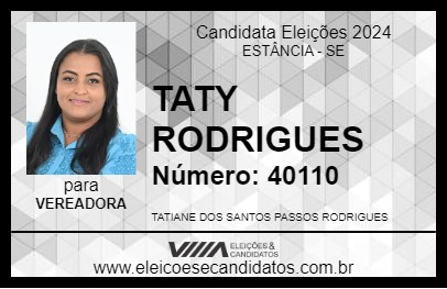 Candidato TATY RODRIGUES 2024 - ESTÂNCIA - Eleições