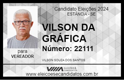 Candidato VILSON DA GRÁFICA 2024 - ESTÂNCIA - Eleições