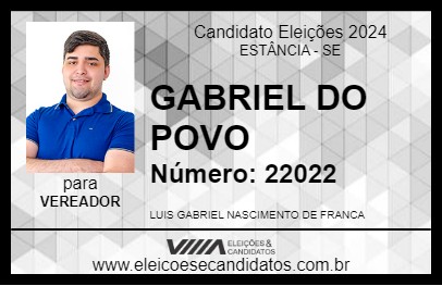 Candidato GABRIEL DO POVO 2024 - ESTÂNCIA - Eleições