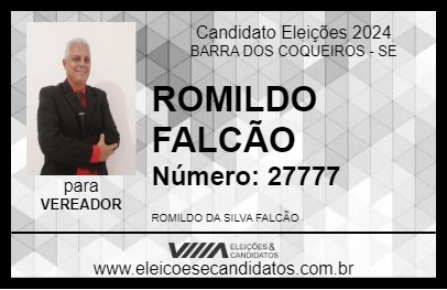 Candidato ROMILDO FALCÃO 2024 - BARRA DOS COQUEIROS - Eleições