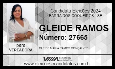 Candidato GLEIDE RAMOS 2024 - BARRA DOS COQUEIROS - Eleições