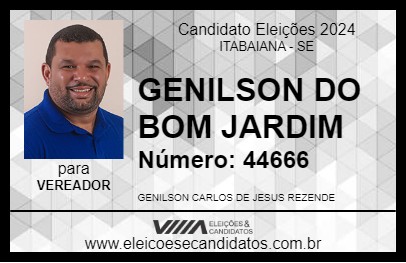 Candidato GENILSON DO BOM JARDIM 2024 - ITABAIANA - Eleições