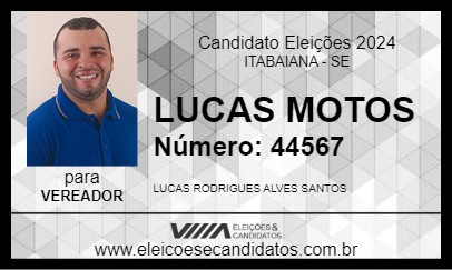 Candidato LUCAS MOTOS 2024 - ITABAIANA - Eleições