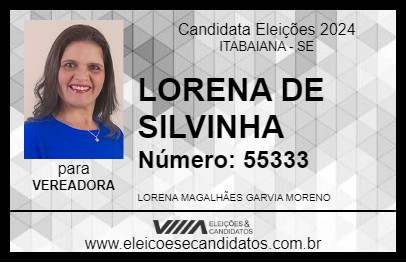 Candidato LORENA DE SILVINHA 2024 - ITABAIANA - Eleições