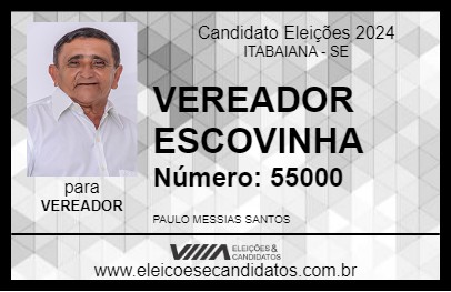 Candidato VEREADOR ESCOVINHA 2024 - ITABAIANA - Eleições