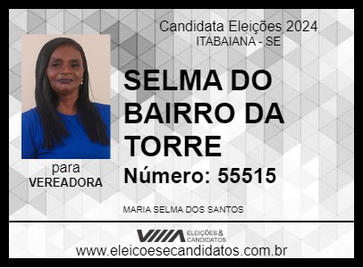 Candidato SELMA DO BAIRRO DA TORRE 2024 - ITABAIANA - Eleições