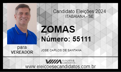 Candidato ZOMAS 2024 - ITABAIANA - Eleições