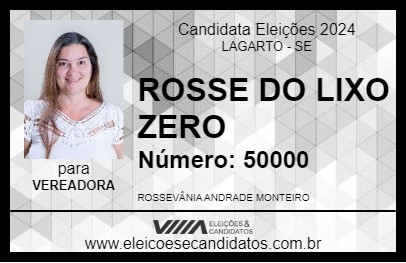 Candidato ROSSE DO LIXO ZERO 2024 - LAGARTO - Eleições