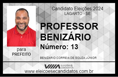 Candidato PROFESSOR BENIZÁRIO 2024 - LAGARTO - Eleições