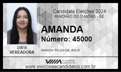 Candidato AMANDA 2024 - RIACHÃO DO DANTAS - Eleições