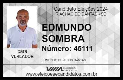 Candidato EDMUNDO SOMBRA 2024 - RIACHÃO DO DANTAS - Eleições