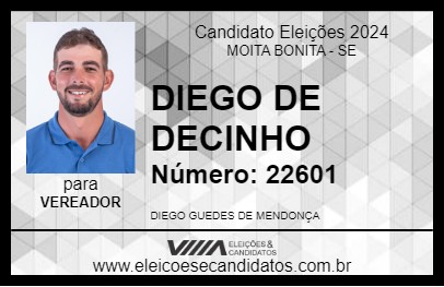 Candidato DIEGO DE DECINHO 2024 - MOITA BONITA - Eleições