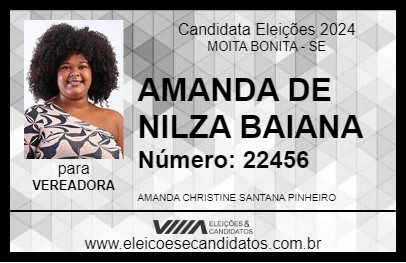 Candidato AMANDA DE NILZA BAIANA 2024 - MOITA BONITA - Eleições