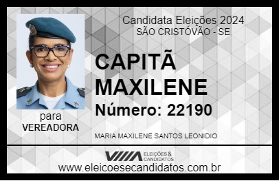 Candidato CAPITÃ MAXILENE 2024 - SÃO CRISTÓVÃO - Eleições