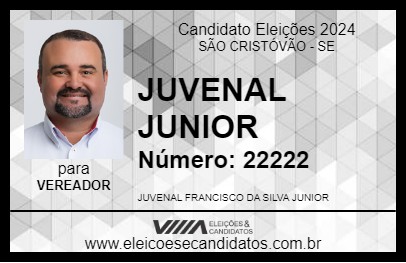 Candidato JUVENAL JUNIOR 2024 - SÃO CRISTÓVÃO - Eleições