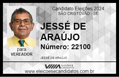 Candidato JESSÉ DE ARAÚJO 2024 - SÃO CRISTÓVÃO - Eleições